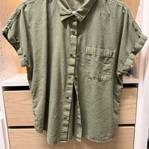 Lucky Brand Green Relaxed Fit Casual Shirt